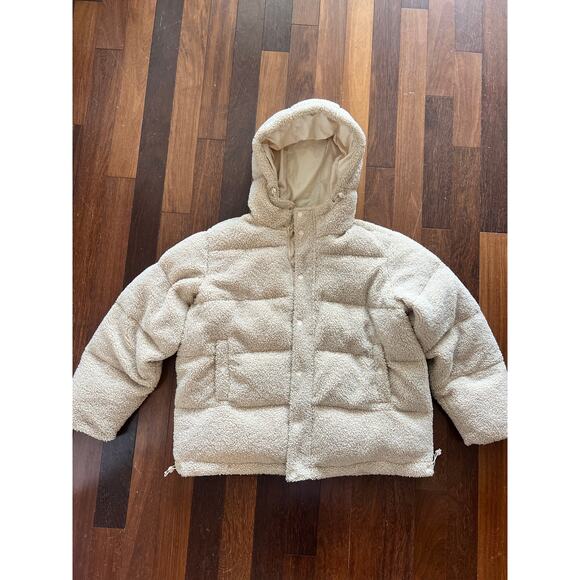 Good American Essential Sherpa Cocoon Hooded Jacket Size 2/Med - Picture 1 of 5